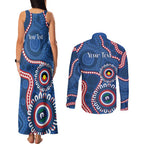 Western Bulldogs NAIDOC 2026 Personalised Couples Matching Tank Maxi Dress and Long Sleeve Button Shirt 50 Years of Deadly Aboriginal Art