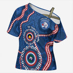 Western Bulldogs NAIDOC 2026 Personalised Cross Shoulder Shirt 50 Years of Deadly Aboriginal Art