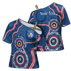 Western Bulldogs NAIDOC 2026 Personalised Cross Shoulder Shirt 50 Years of Deadly Aboriginal Art