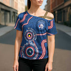 Western Bulldogs NAIDOC 2026 Personalised Cross Shoulder Shirt 50 Years of Deadly Aboriginal Art