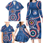 Western Bulldogs NAIDOC 2026 Personalised Family Matching Long Sleeve Bodycon Dress and Hawaiian Shirt 50 Years of Deadly Aboriginal Art