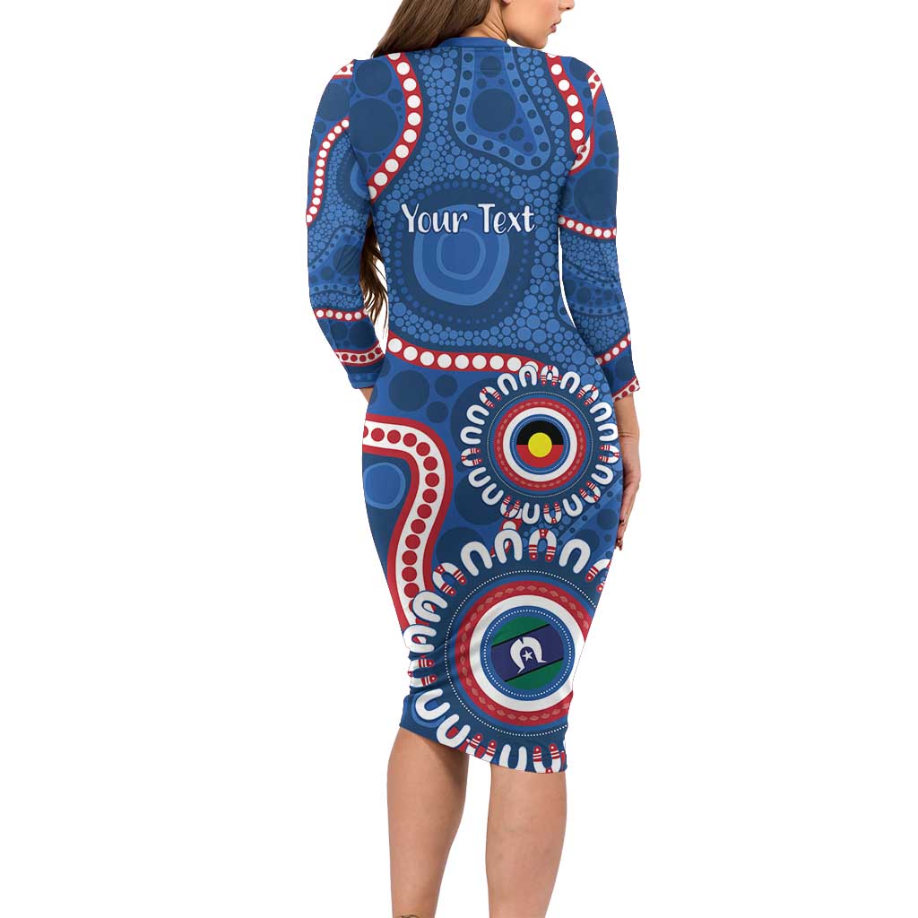 Western Bulldogs NAIDOC 2026 Personalised Family Matching Long Sleeve Bodycon Dress and Hawaiian Shirt 50 Years of Deadly Aboriginal Art