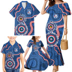 Western Bulldogs NAIDOC 2026 Personalised Family Matching Mermaid Dress and Hawaiian Shirt 50 Years of Deadly Aboriginal Art
