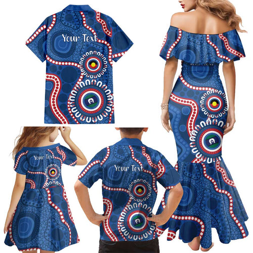 Western Bulldogs NAIDOC 2026 Personalised Family Matching Mermaid Dress and Hawaiian Shirt 50 Years of Deadly Aboriginal Art
