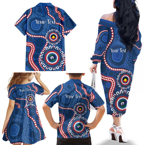 Western Bulldogs NAIDOC 2026 Personalised Family Matching Off The Shoulder Long Sleeve Dress and Hawaiian Shirt 50 Years of Deadly Aboriginal Art