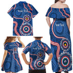 Western Bulldogs NAIDOC 2026 Personalised Family Matching Off Shoulder Maxi Dress and Hawaiian Shirt 50 Years of Deadly Aboriginal Art