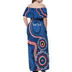 Western Bulldogs NAIDOC 2026 Personalised Family Matching Off Shoulder Maxi Dress and Hawaiian Shirt 50 Years of Deadly Aboriginal Art