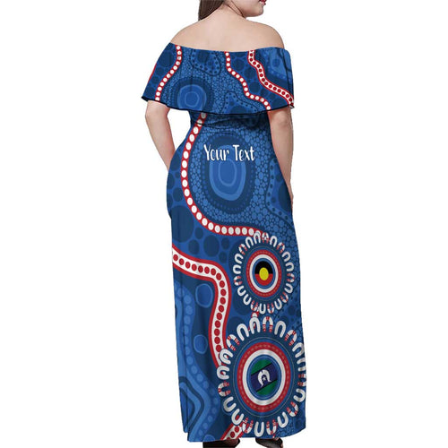 Western Bulldogs NAIDOC 2026 Personalised Family Matching Off Shoulder Maxi Dress and Hawaiian Shirt 50 Years of Deadly Aboriginal Art