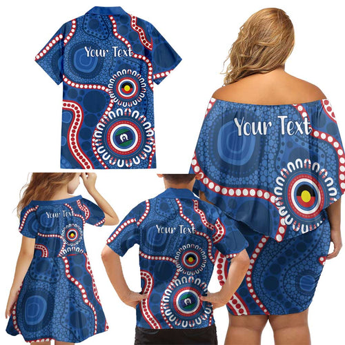 Western Bulldogs NAIDOC 2026 Personalised Family Matching Off Shoulder Short Dress and Hawaiian Shirt 50 Years of Deadly Aboriginal Art