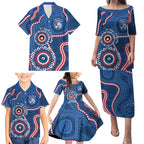 Western Bulldogs NAIDOC 2026 Personalised Family Matching Puletasi and Hawaiian Shirt 50 Years of Deadly Aboriginal Art