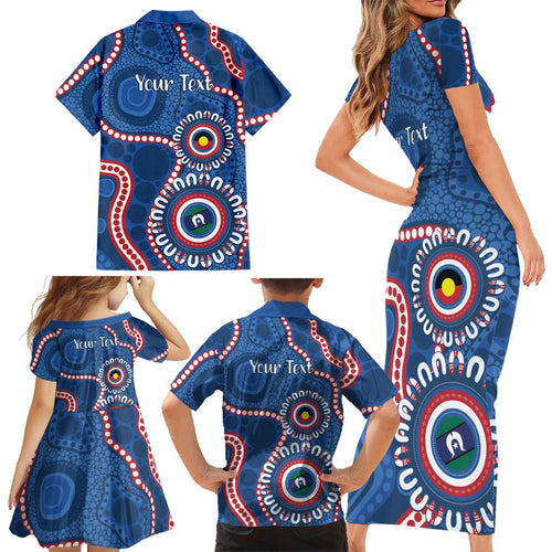 Western Bulldogs NAIDOC 2026 Personalised Family Matching Short Sleeve Bodycon Dress and Hawaiian Shirt 50 Years of Deadly Aboriginal Art