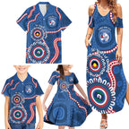 Western Bulldogs NAIDOC 2026 Personalised Family Matching Summer Maxi Dress and Hawaiian Shirt 50 Years of Deadly Aboriginal Art