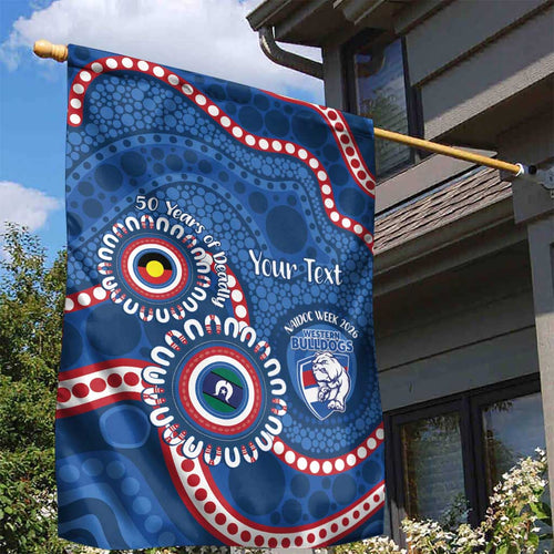 Western Bulldogs NAIDOC 2026 Personalised Garden Flag 50 Years of Deadly Aboriginal Art