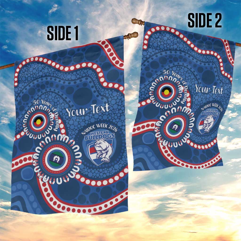 Western Bulldogs NAIDOC 2026 Personalised Garden Flag 50 Years of Deadly Aboriginal Art