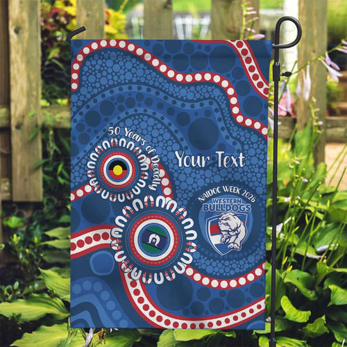 Western Bulldogs NAIDOC 2026 Personalised Garden Flag 50 Years of Deadly Aboriginal Art