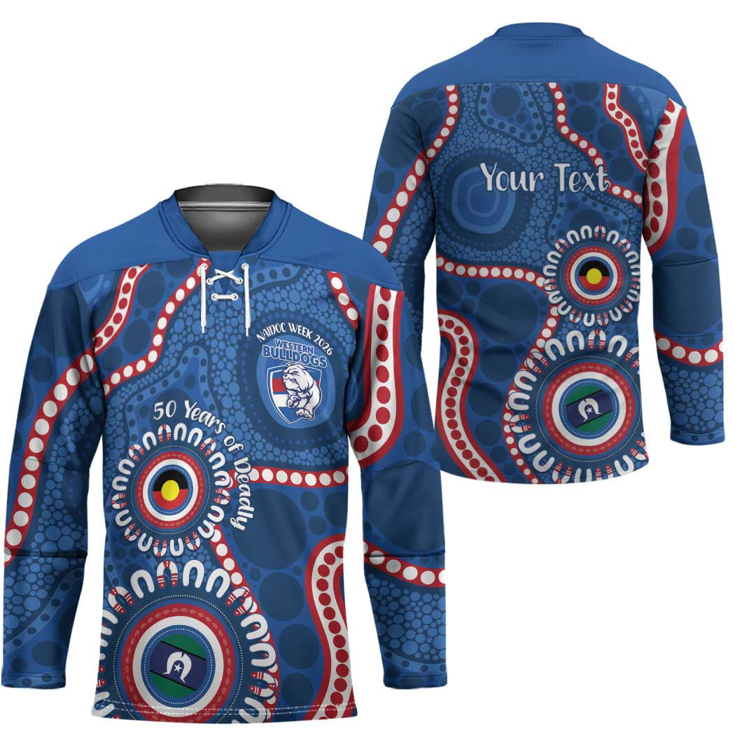 Western Bulldogs NAIDOC 2026 Personalised Hockey Jersey 50 Years of Deadly Aboriginal Art