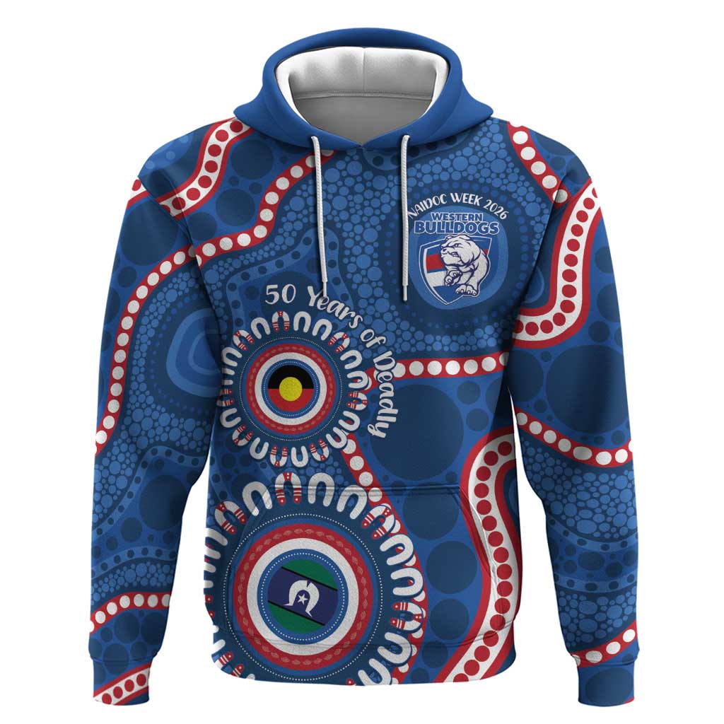 Western Bulldogs NAIDOC 2026 Personalised Hoodie 50 Years of Deadly Aboriginal Art