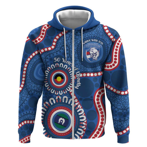 Western Bulldogs NAIDOC 2026 Personalised Hoodie 50 Years of Deadly Aboriginal Art