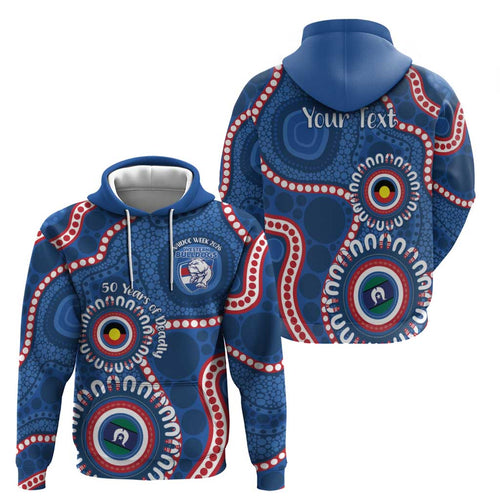 Western Bulldogs NAIDOC 2026 Personalised Hoodie 50 Years of Deadly Aboriginal Art