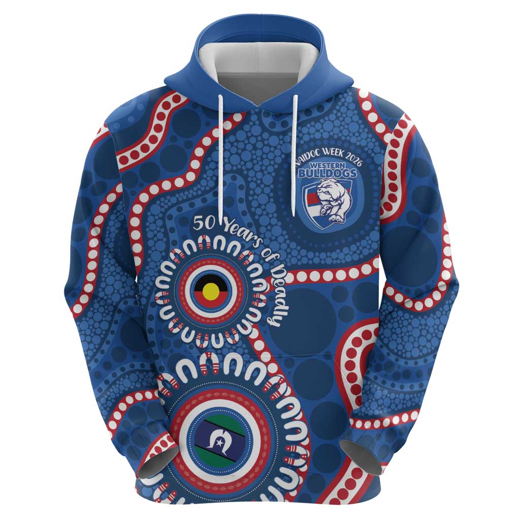 Western Bulldogs NAIDOC 2026 Personalised Hoodie 50 Years of Deadly Aboriginal Art