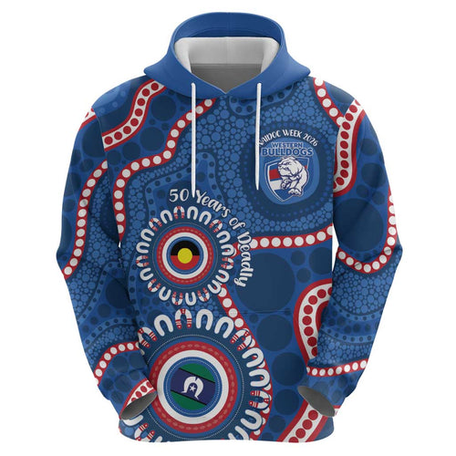 Western Bulldogs NAIDOC 2026 Personalised Hoodie 50 Years of Deadly Aboriginal Art
