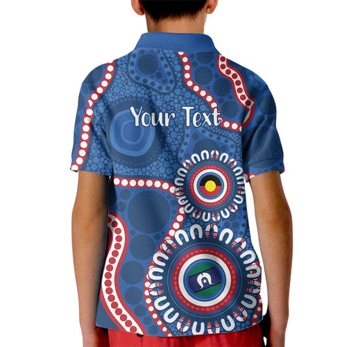 Western Bulldogs NAIDOC 2026 Personalised Kid Polo Shirt 50 Years of Deadly Aboriginal Art