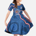 Western Bulldogs NAIDOC 2026 Personalised Kid Short Sleeve Dress 50 Years of Deadly Aboriginal Art