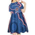 Western Bulldogs NAIDOC 2026 Personalised Kid Short Sleeve Dress 50 Years of Deadly Aboriginal Art