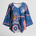 Western Bulldogs NAIDOC 2026 Personalised Kimono Sleeve Blouse 50 Years of Deadly Aboriginal Art