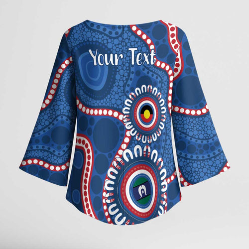Western Bulldogs NAIDOC 2026 Personalised Kimono Sleeve Blouse 50 Years of Deadly Aboriginal Art