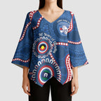 Western Bulldogs NAIDOC 2026 Personalised Kimono Sleeve Blouse 50 Years of Deadly Aboriginal Art