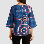 Western Bulldogs NAIDOC 2026 Personalised Kimono Sleeve Blouse 50 Years of Deadly Aboriginal Art