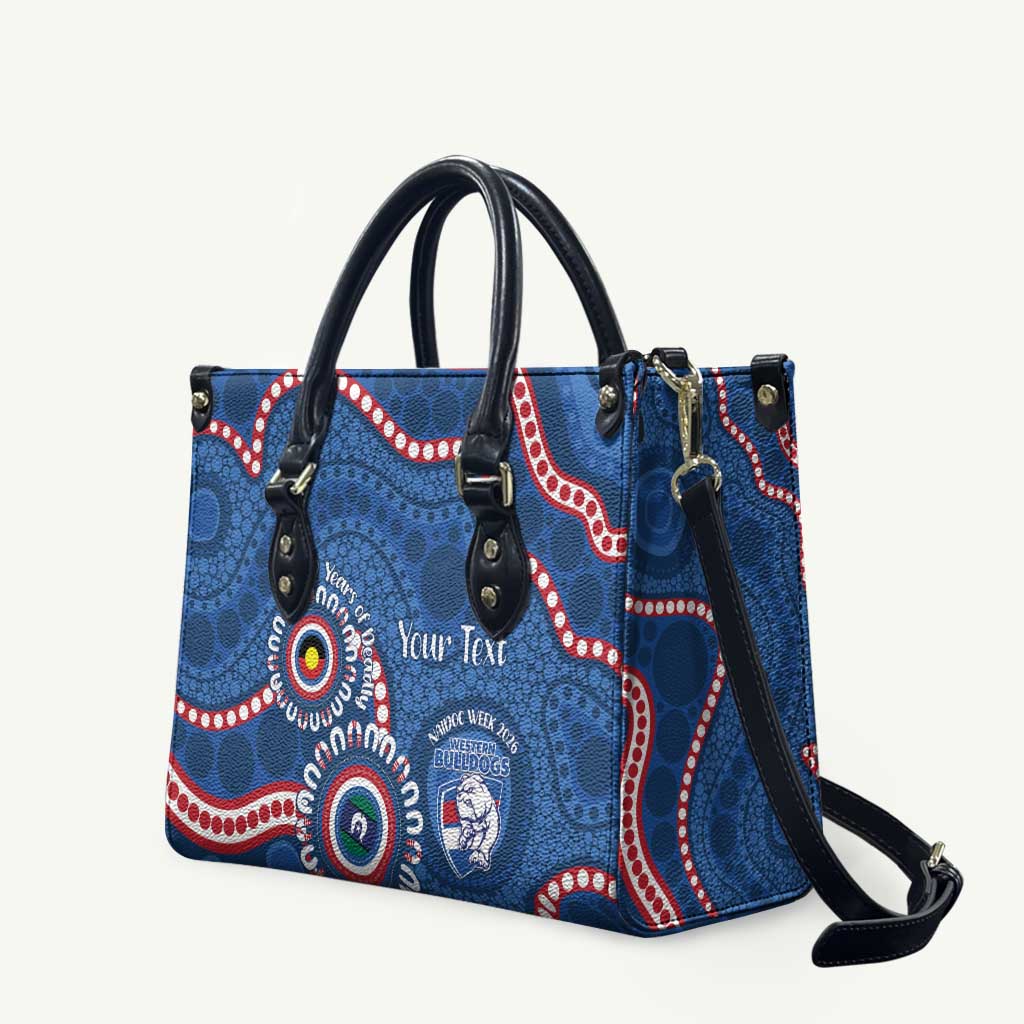 Western Bulldogs NAIDOC 2026 Personalised Leather Bag 50 Years of Deadly Aboriginal Art