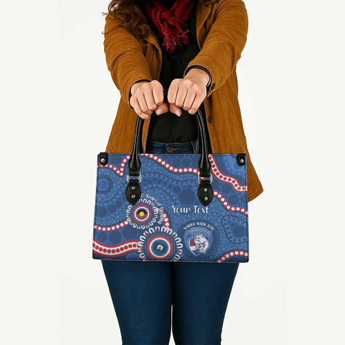 Western Bulldogs NAIDOC 2026 Personalised Leather Bag 50 Years of Deadly Aboriginal Art