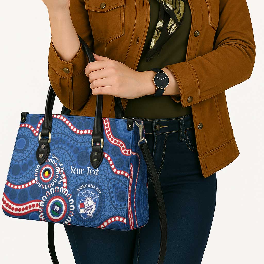 Western Bulldogs NAIDOC 2026 Personalised Leather Bag 50 Years of Deadly Aboriginal Art