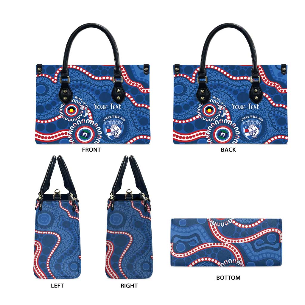 Western Bulldogs NAIDOC 2026 Personalised Leather Bag 50 Years of Deadly Aboriginal Art