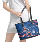 Western Bulldogs NAIDOC 2026 Personalised Leather Tote Bag 50 Years of Deadly Aboriginal Art