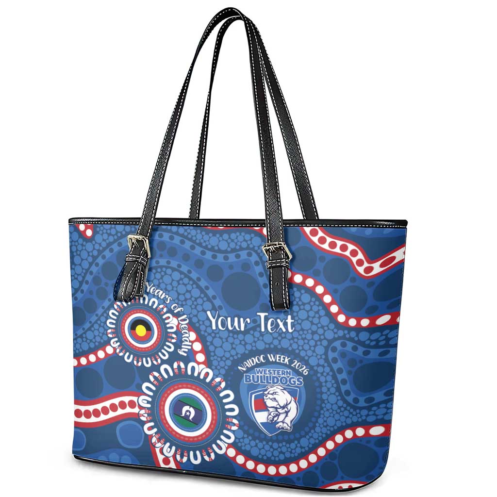 Western Bulldogs NAIDOC 2026 Personalised Leather Tote Bag 50 Years of Deadly Aboriginal Art