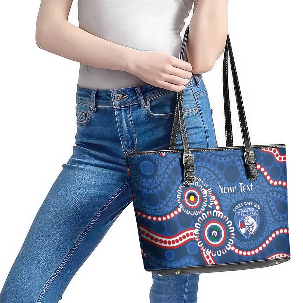 Western Bulldogs NAIDOC 2026 Personalised Leather Tote Bag 50 Years of Deadly Aboriginal Art