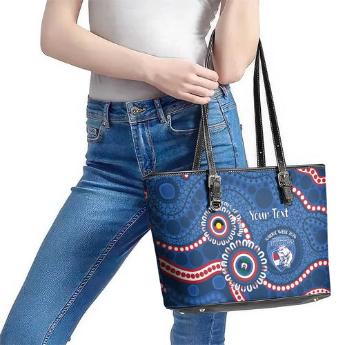 Western Bulldogs NAIDOC 2026 Personalised Leather Tote Bag 50 Years of Deadly Aboriginal Art