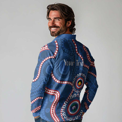 Western Bulldogs NAIDOC 2026 Personalised Long Sleeve Polo Shirt 50 Years of Deadly Aboriginal Art