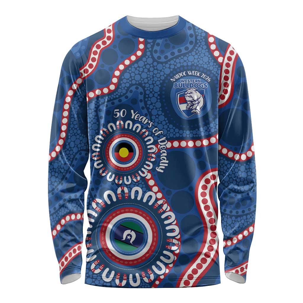 Western Bulldogs NAIDOC 2026 Personalised Long Sleeve Shirt 50 Years of Deadly Aboriginal Art