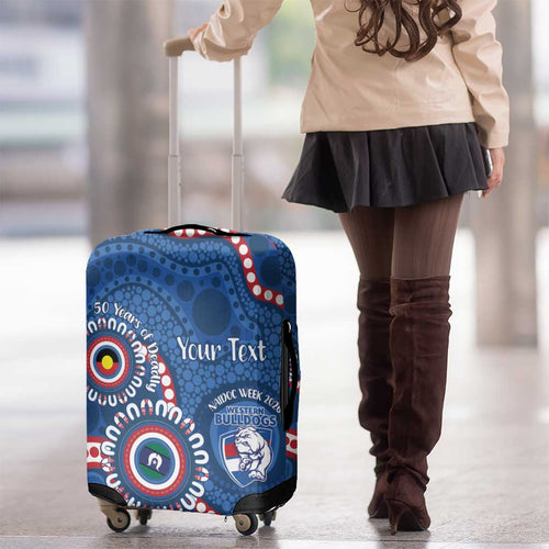 Western Bulldogs NAIDOC 2026 Personalised Luggage Cover 50 Years of Deadly Aboriginal Art