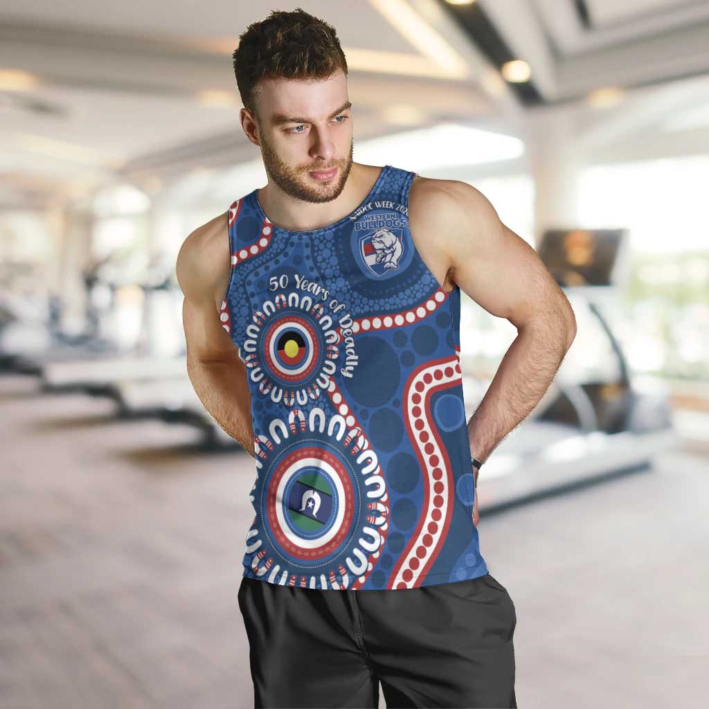 Western Bulldogs NAIDOC 2026 Personalised Men Tank Top 50 Years of Deadly Aboriginal Art