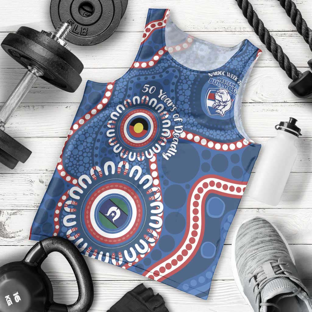 Western Bulldogs NAIDOC 2026 Personalised Men Tank Top 50 Years of Deadly Aboriginal Art