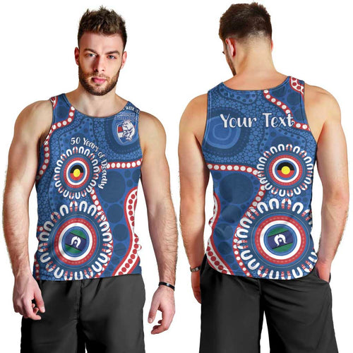 Western Bulldogs NAIDOC 2026 Personalised Men Tank Top 50 Years of Deadly Aboriginal Art