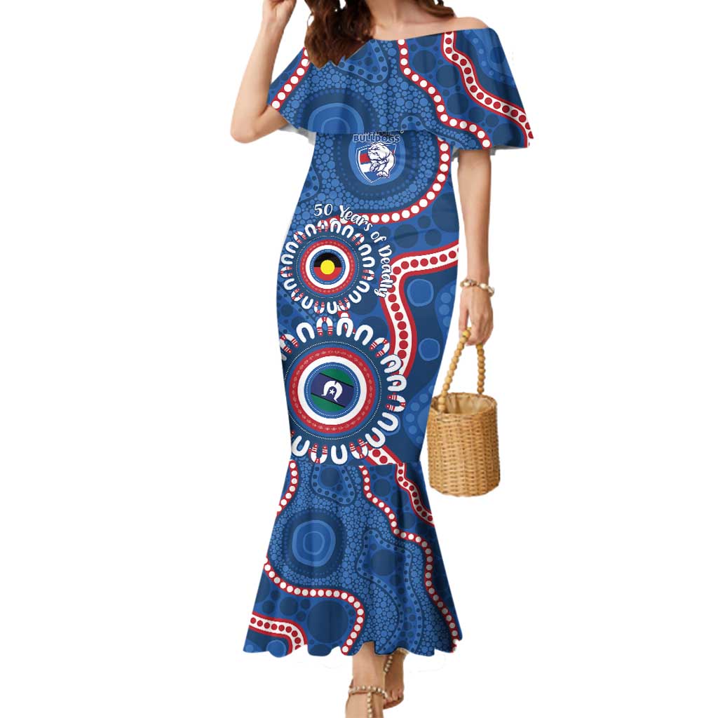 Western Bulldogs NAIDOC 2026 Personalised Mermaid Dress 50 Years of Deadly Aboriginal Art
