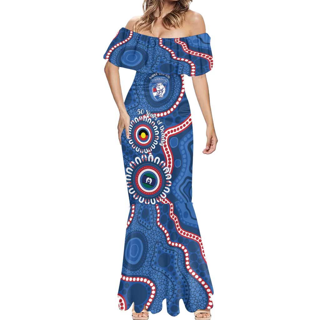 Western Bulldogs NAIDOC 2026 Personalised Mermaid Dress 50 Years of Deadly Aboriginal Art
