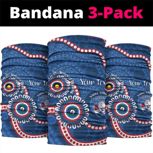 Western Bulldogs NAIDOC 2026 Personalised Neck Gaiter 50 Years of Deadly Aboriginal Art