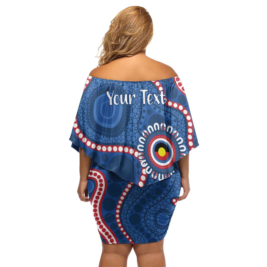 Western Bulldogs NAIDOC 2026 Personalised Off Shoulder Short Dress 50 Years of Deadly Aboriginal Art
